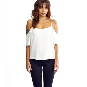Cold Shoulder Top, XS, White
